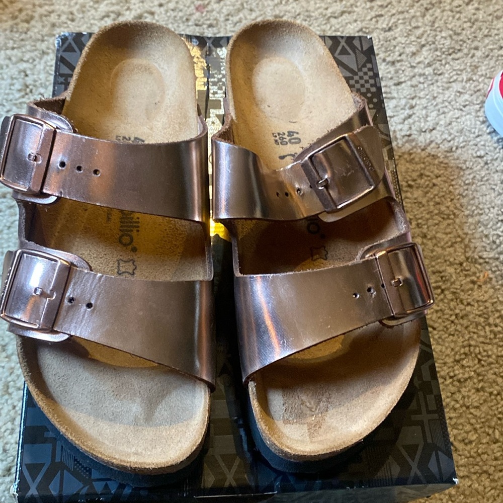 Papillio Birkenstock platform rose gold size 40(9)